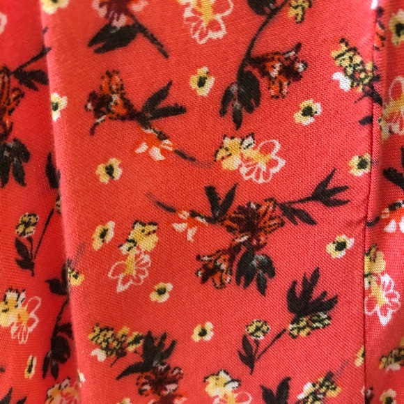 Orange Floral Wrap-Style Romper - Picture 3 of 5